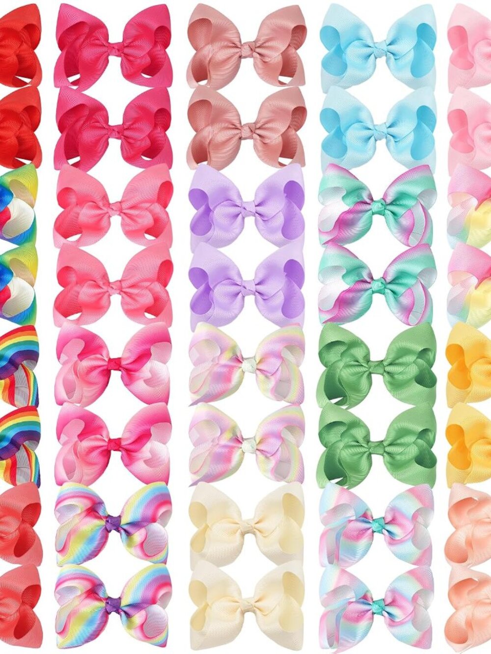 40Pcs 4.5 Inch Hair Bow for Girls Toddler Hair Accessories in Pairs